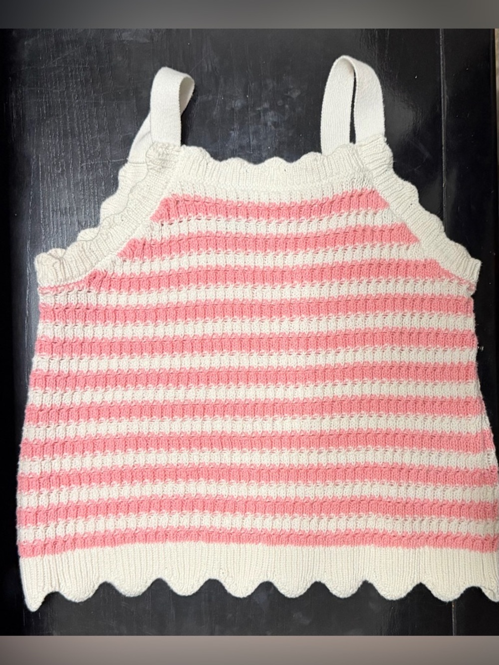 Old Navy Pink and Cream Striped Knit Tank